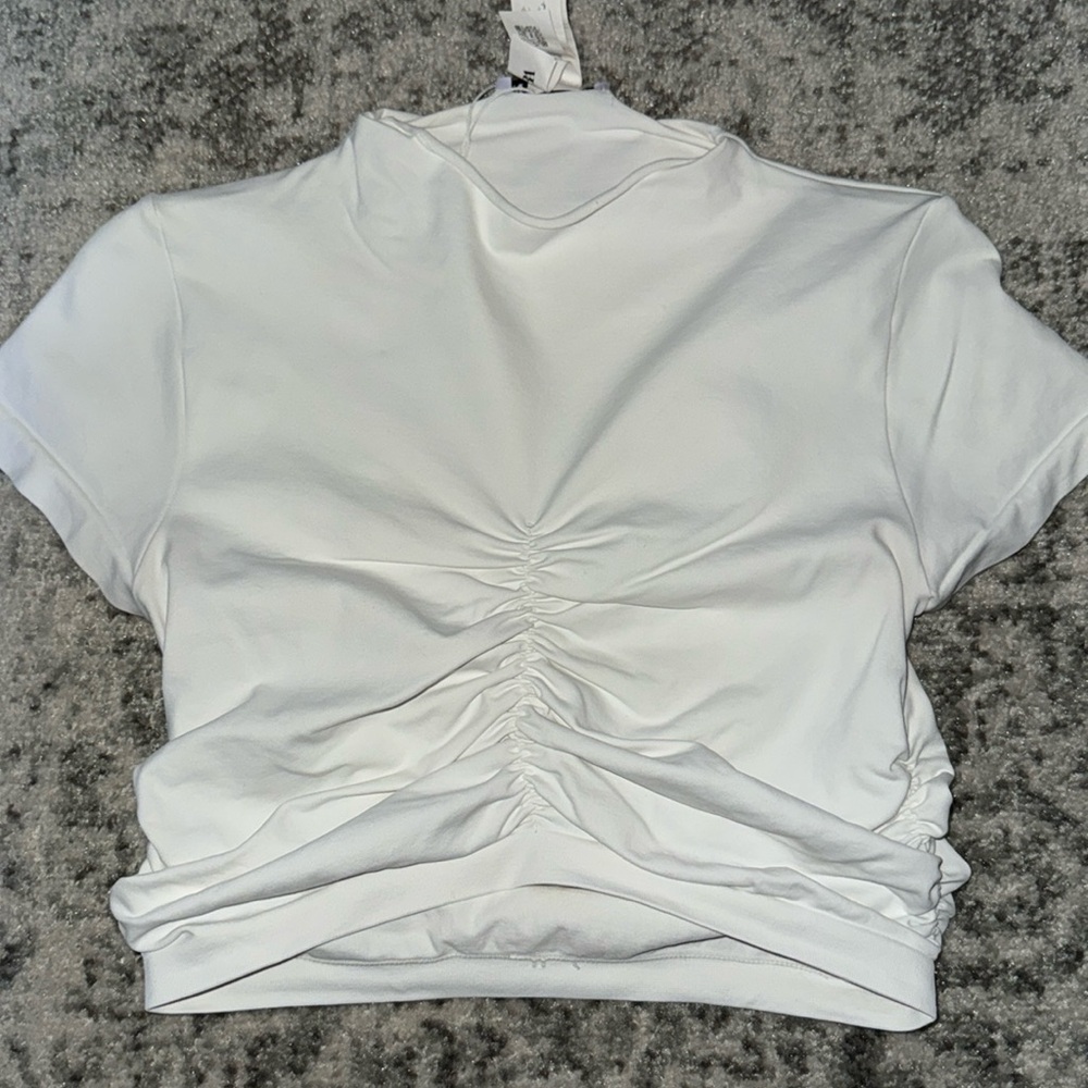 Mock neck scrunched bodycon top